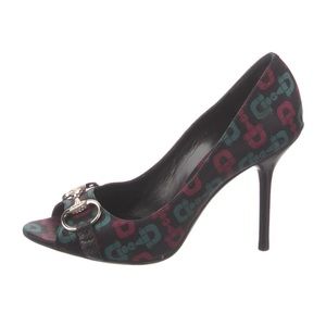Gucci Satin Horse Bit Peep Toe Size 7.5, but closer to a size 7